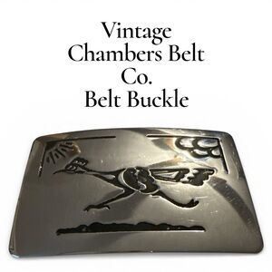 Vintage Chambers Belt Co Roadrunner Belt Buckle Unisex Made in USA 3” x 2”